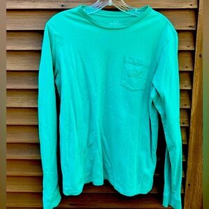 Vineyard Vines boys 18 Green orange Long Sleeve T-Shirt whale logo